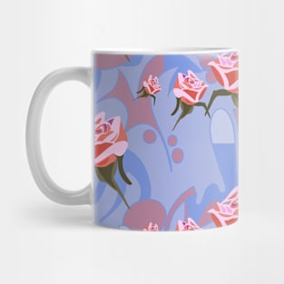 Pink rose pattern geometric background Mug